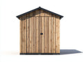 Gartenhäuser aus Holz 200 x 160 x 230 cm - Naturbraun und Schwarz - Gerätehaus mit Doppeltür und Satteldach