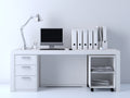 Schreibtisch mit 3 Schubladen und Rollcontainer ca. 160 x 60 x 75 cm - Weiß - Holzwerkstoff - Modernes Bürodesign
