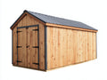 Gartenhäuser aus Holz und Metall 360 x 240 x 250 cm - Naturbraun und Anthrazit - Mit Doppeltür und Satteldach im rustikalen Stil