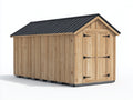 Gartenhäuser mit Doppeltür - Holzkonstruktion und Metalldach - 360 x 240 x 245 cm - Natur und Anthrazit - Gerätehaus mit Satteldach