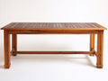 Gartentisch aus Holz 200 x 90 x 75 cm - Naturbraun - Rechteckiges Lamellendesign mit Querstrebe