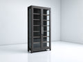 Vitrinen mit 2 Glastüren - Holzwerkstoff und Glas - 92 x 40 x 188 cm - Anthrazit - Hohe Standvitrine im modernen Design