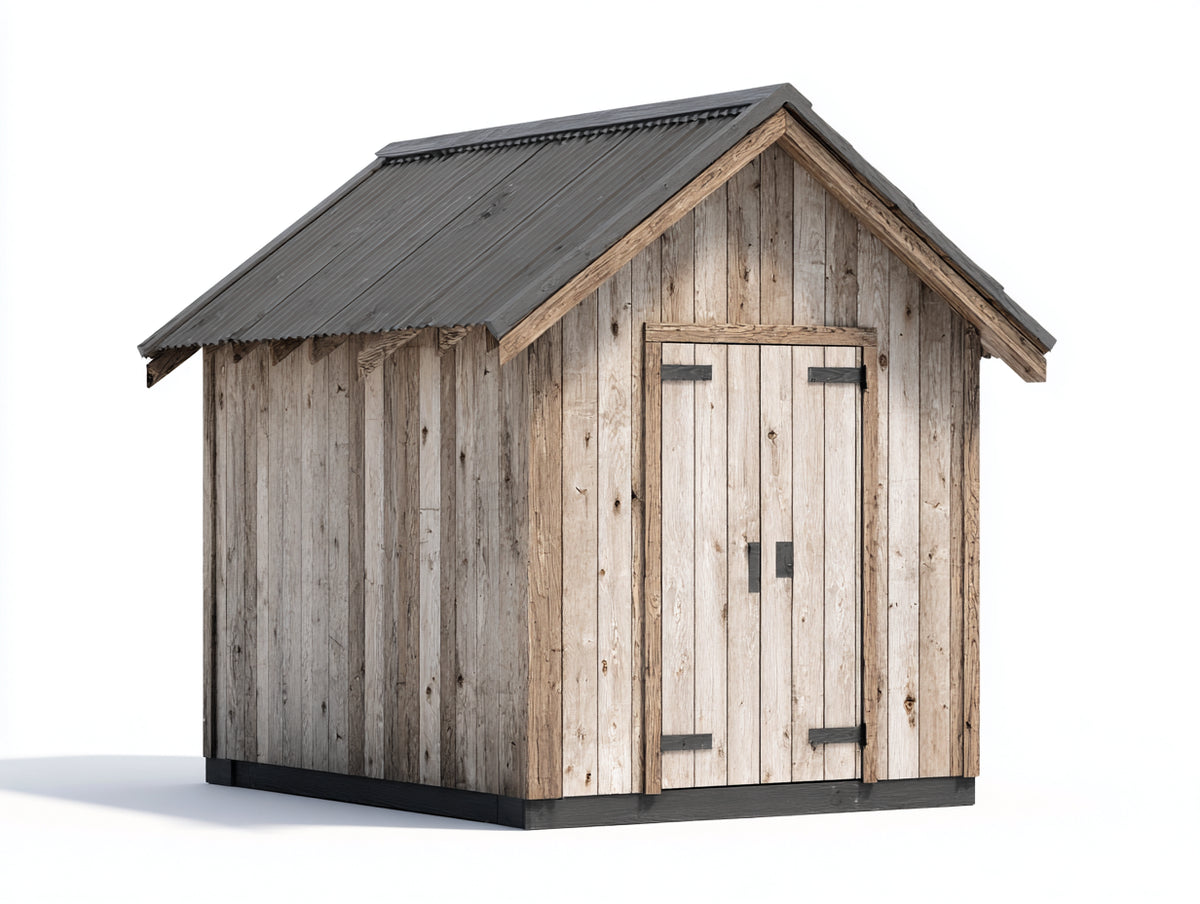Gartenhäuser aus Holz ca. 220 x 180 x 225 cm - Graubraun und Anthrazit - Doppelflügeltür - Rustikales Gerätehaus