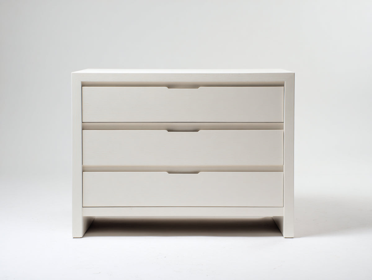 Kommode mit Schubladen und 3 grifflosen Auszügen ca. 90 x 42 x 82 cm - Cremeweiß - Holzwerkstoff - Modernes Design