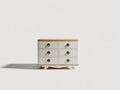 Kommode mit Schubladen aus Holz 105 x 45 x 85 cm - Weiß und Naturholz - 6 Schubladen im klassischen Stil